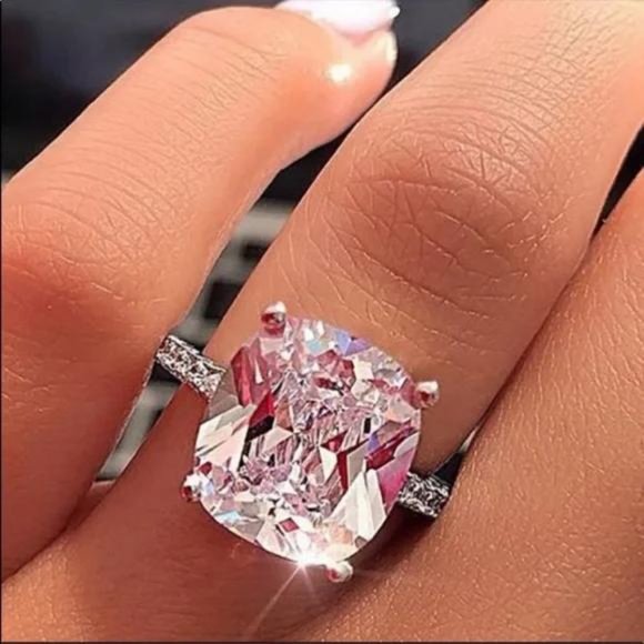 NEW 925 STERLING SILVER DIAMOND HALO RING - Picture 3 of 4